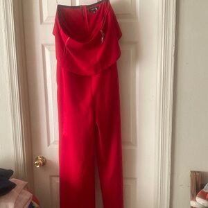 Crystal sky, red jumpsuit size medium, has pockets
